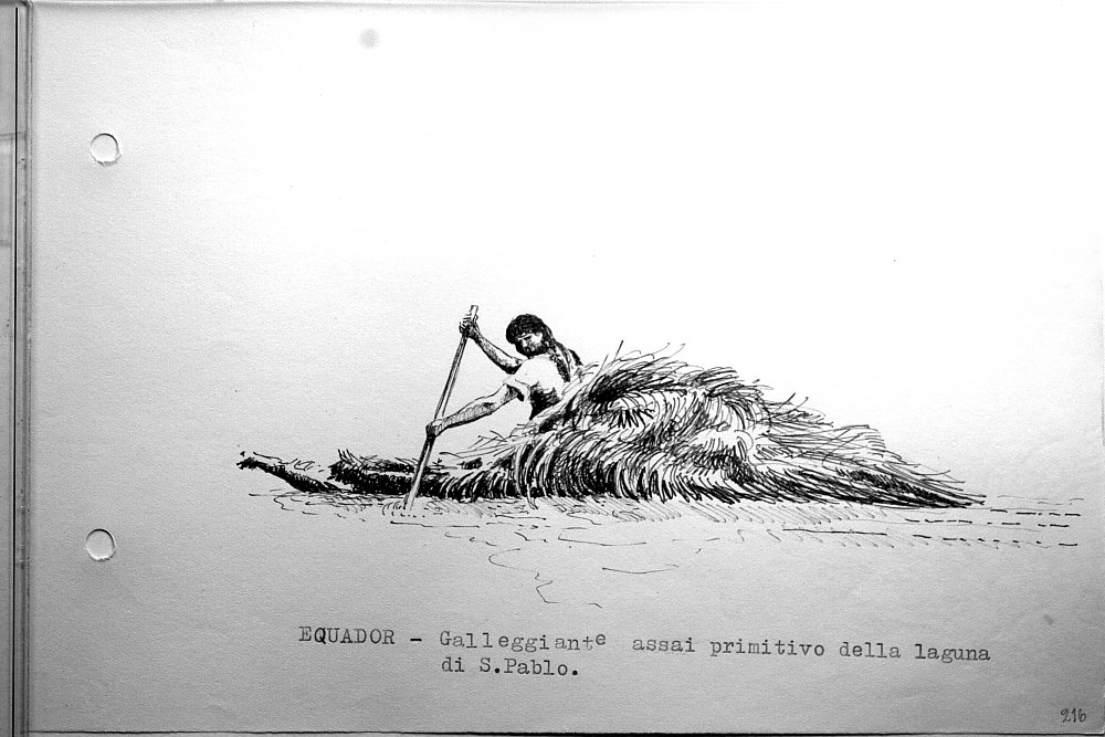 Equador - galleggiante primitivo della laguna di S. Pablo